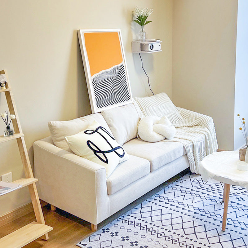 27" Wide Contemporary Sofa Fabric 3 Seater Pillows Cushions Seating