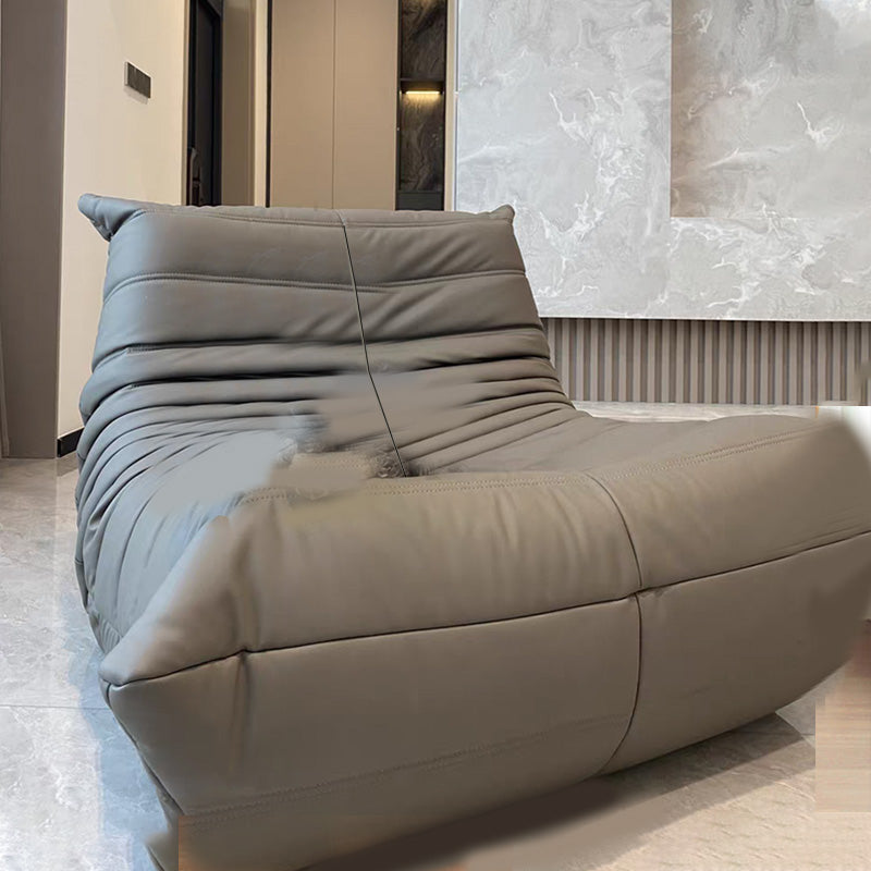 40" Wide Contemporary Sofa Leather Tufted Split-Back Stationary Seating