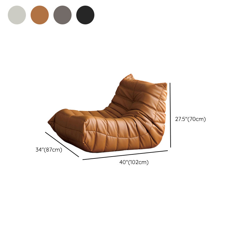 40" Wide Contemporary Sofa Leather Tufted Split-Back Stationary Seating