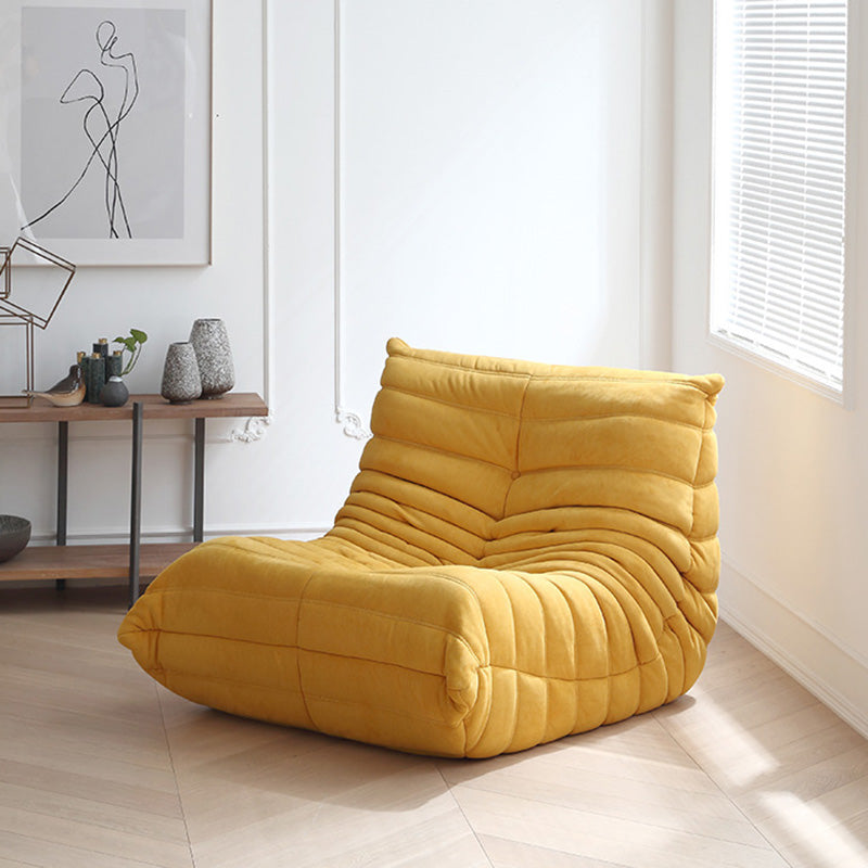 40" Wide Contemporary Sofa Leather Tufted Armless Stationary Seating