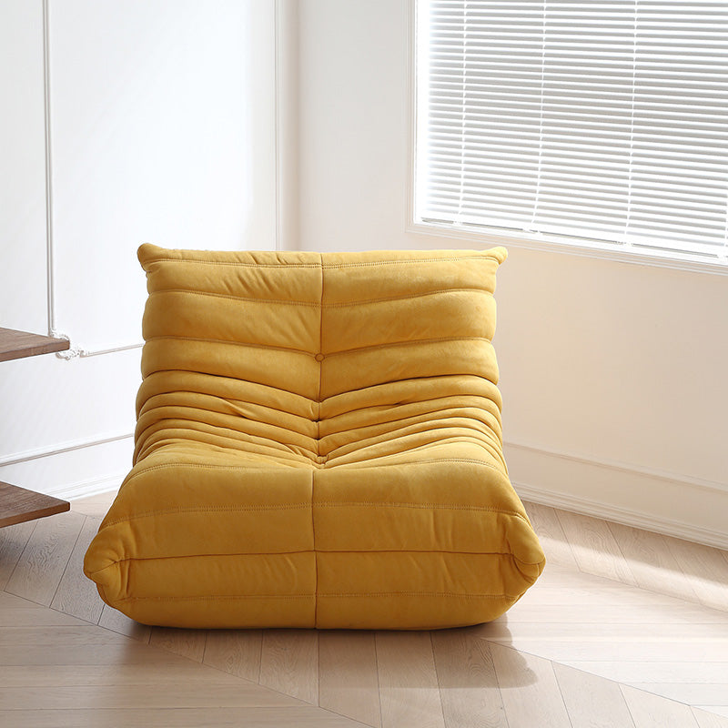 40" Wide Contemporary Sofa Leather Tufted Armless Stationary Seating