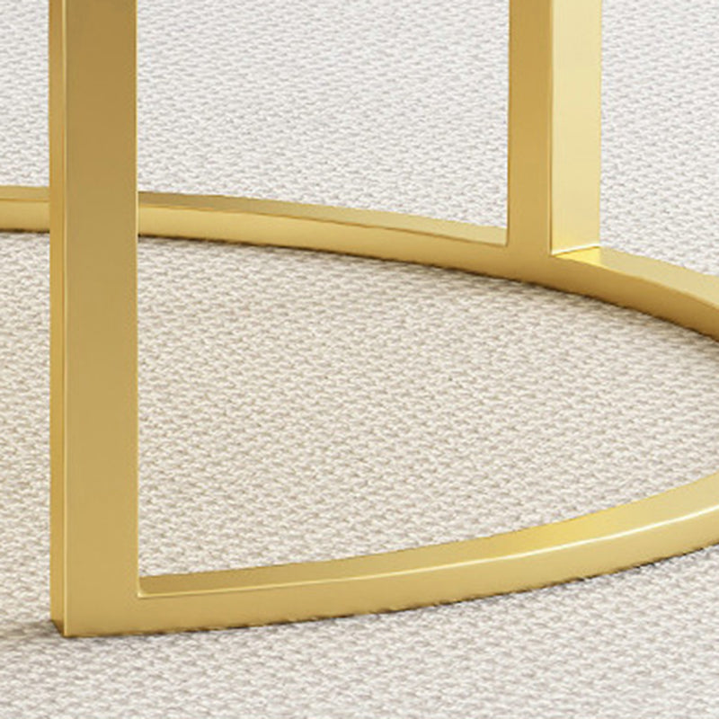 Gold Glass Top Coffee Table Set Frame Cocktail Table with Drawers
