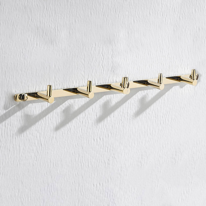 Gold Modern Bathroom Set, Polished Gold, 4 Piece, Towel Bar, Paper Holder