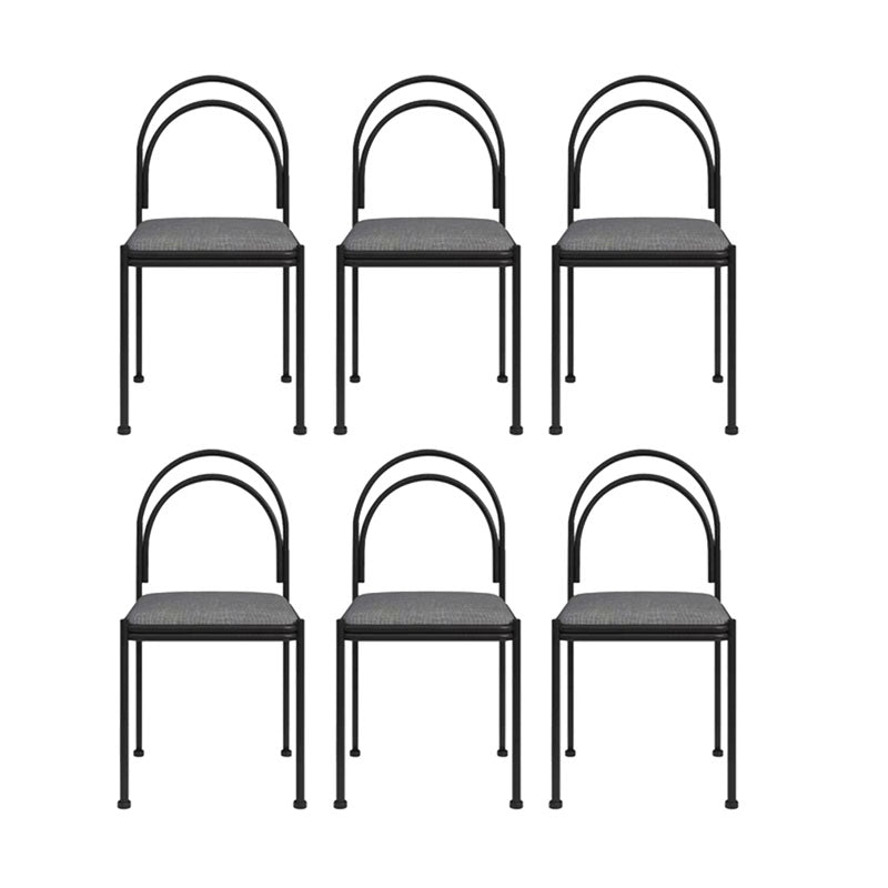 Industrial Style Armless Dining Chair Metal Frame Open Back Dining Chair for Bedroom