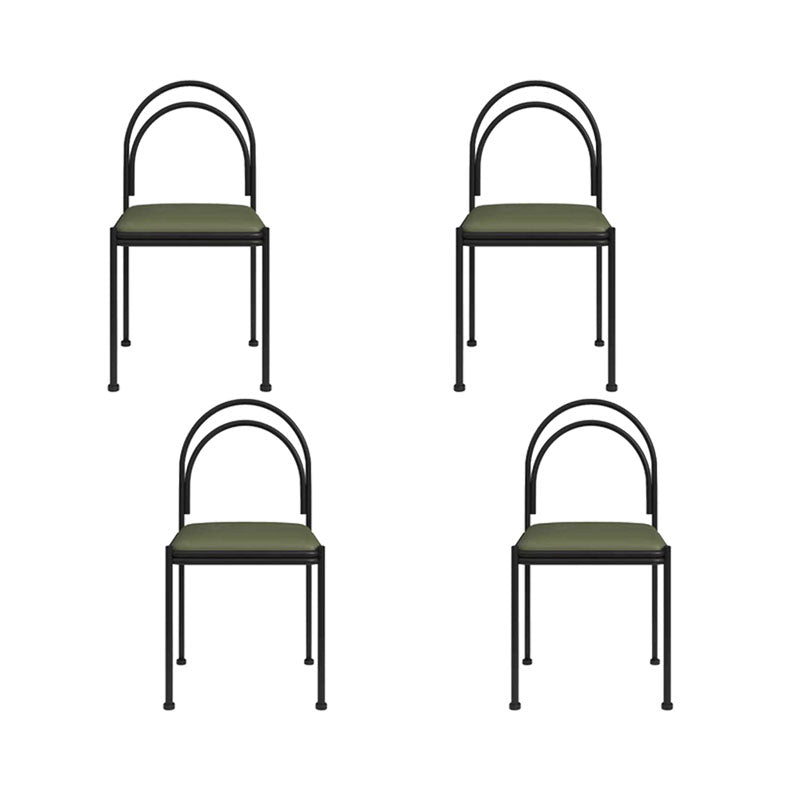 Industrial Style Armless Dining Chair Metal Frame Open Back Dining Chair for Bedroom