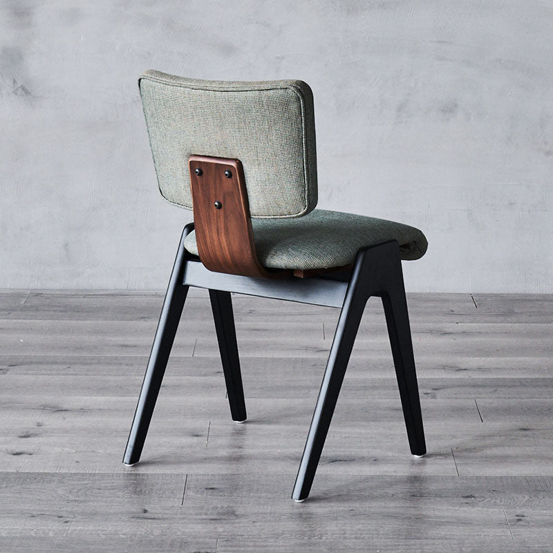 Industrial Style Armless Dining Chair Wooden Base Open Back Dining Chair for Bedroom