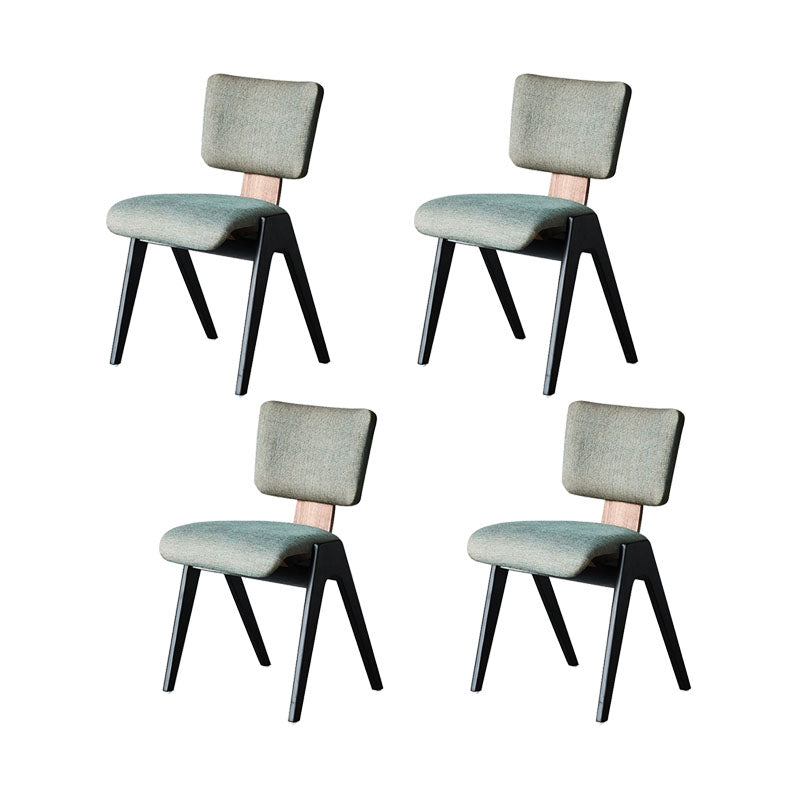 Industrial Style Armless Dining Chair Wooden Base Open Back Dining Chair for Bedroom