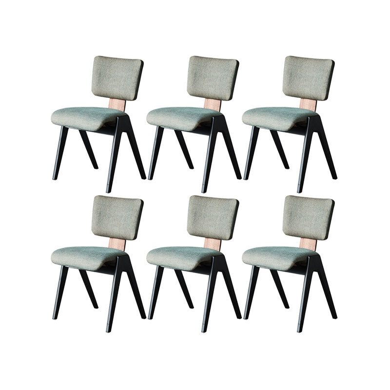 Industrial Style Armless Dining Chair Wooden Base Open Back Dining Chair for Bedroom
