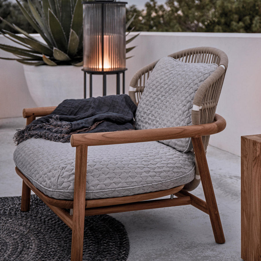 Tropical Solid Wood Frame Patio Loveseat Water Resistant Outdoor Sofa with Cushion