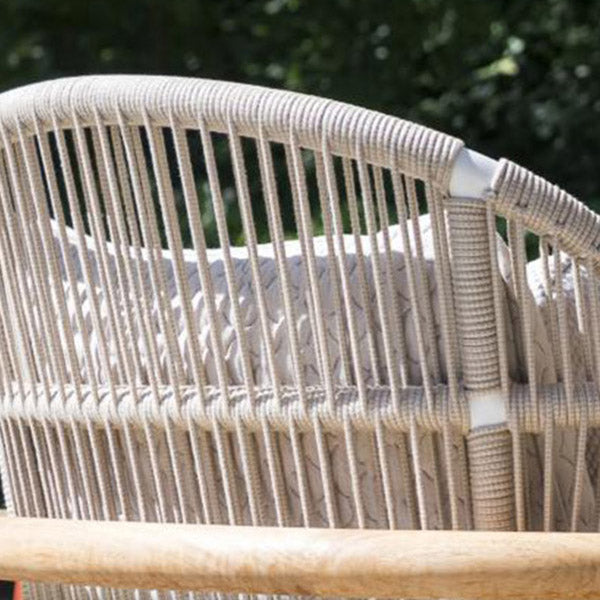 Tropical Solid Wood Frame Patio Loveseat Water Resistant Outdoor Sofa with Cushion