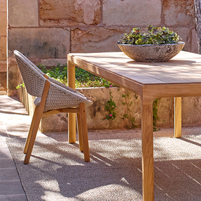 Contemporary Open Back Dining Armchair Solid Wood Outdoors Dining Chairs