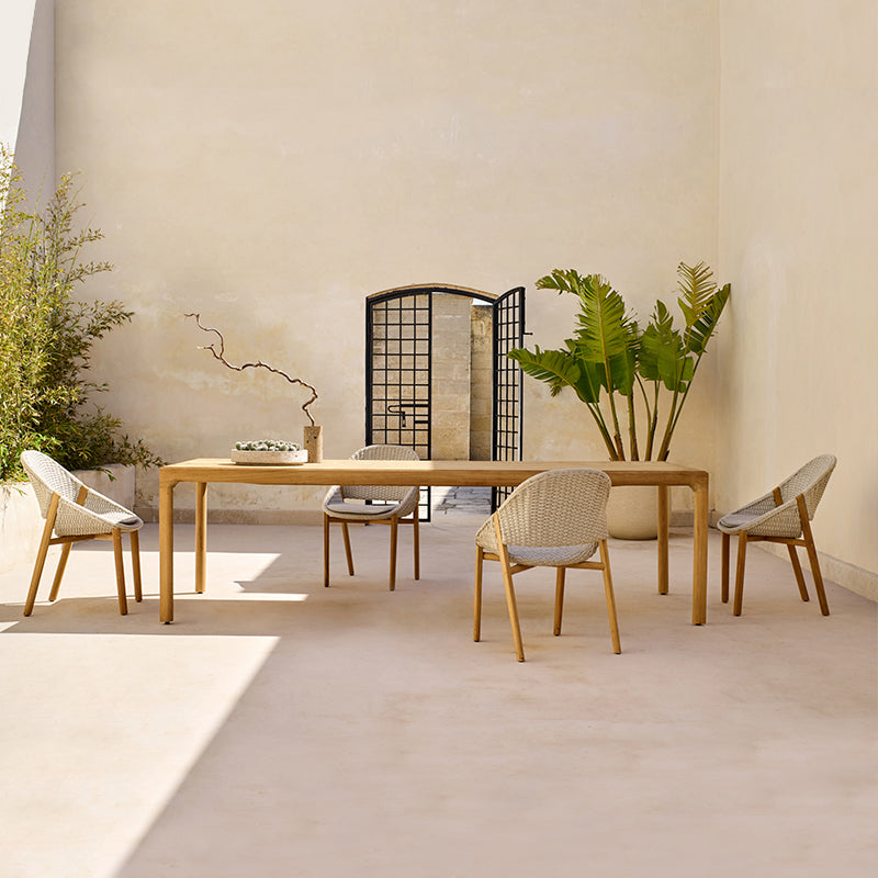 Contemporary Open Back Dining Armchair Solid Wood Outdoors Dining Chairs