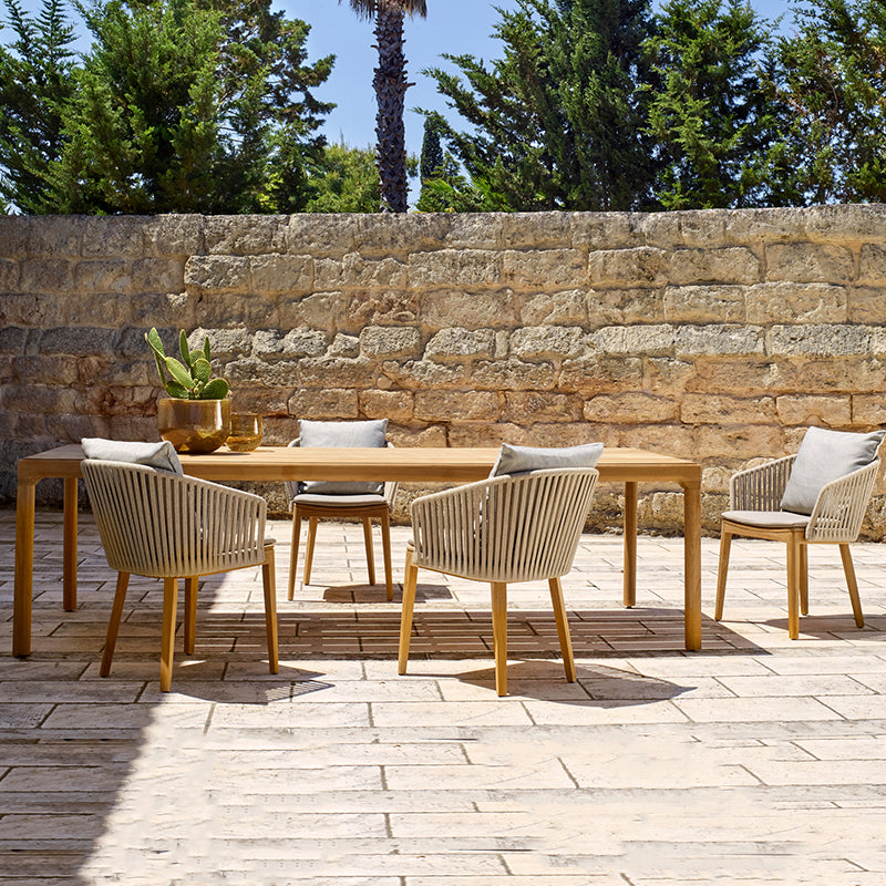 Contemporary Open Back Dining Armchair Solid Wood Outdoors Dining Chairs