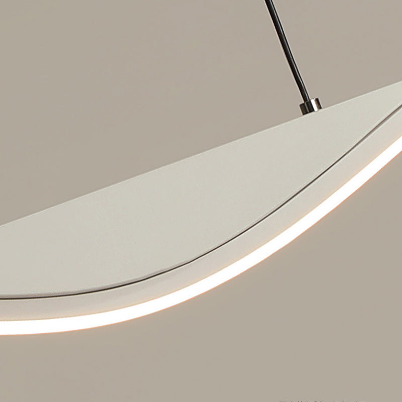Single White Contemporary Kitchen Island Lighting LED Metallic Ceiling Light