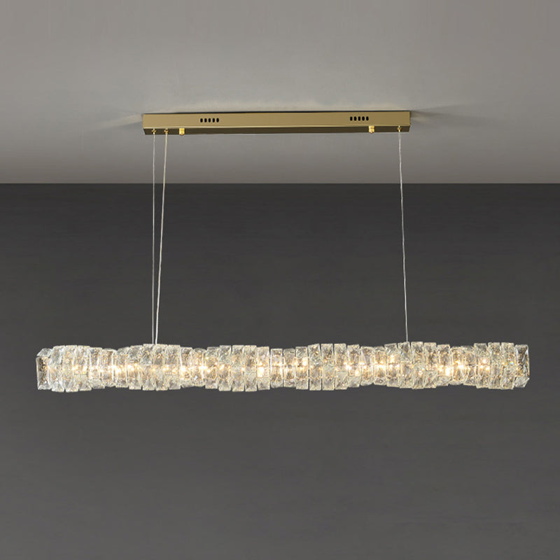 Single Modernism Chrome/Golden Ceiling Light LED Crystal Kitchen Island Lighting for Foyer