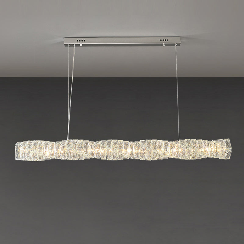 Single Modernism Chrome/Golden Ceiling Light LED Crystal Kitchen Island Lighting for Foyer
