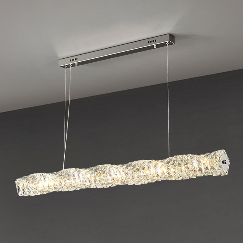 Single Modernism Chrome/Golden Ceiling Light LED Crystal Kitchen Island Lighting for Foyer
