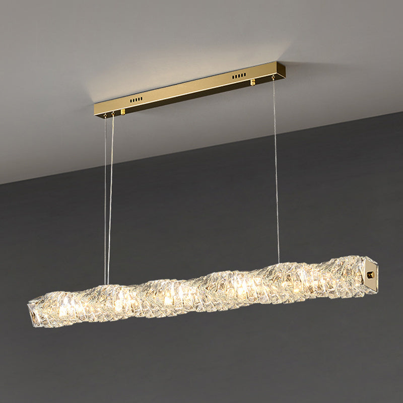 Single Modernism Chrome/Golden Ceiling Light LED Crystal Kitchen Island Lighting for Foyer