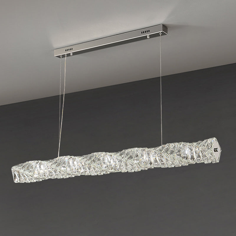 Single Modernism Chrome/Golden Ceiling Light LED Crystal Kitchen Island Lighting for Foyer