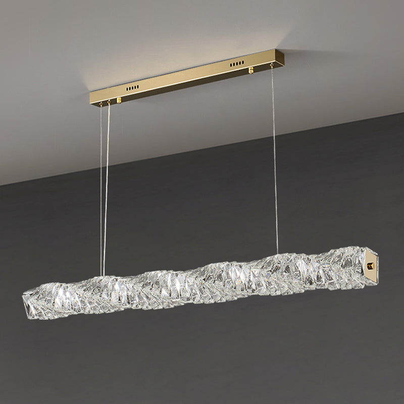 Single Modernism Chrome/Golden Ceiling Light LED Crystal Kitchen Island Lighting for Foyer