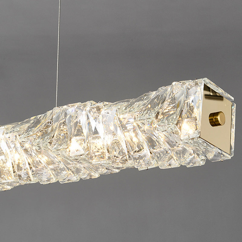 Single Modernism Chrome/Golden Ceiling Light LED Crystal Kitchen Island Lighting for Foyer