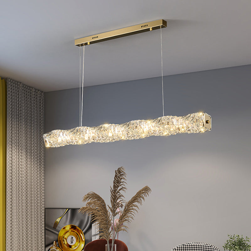 Single Modernism Chrome/Golden Ceiling Light LED Crystal Kitchen Island Lighting for Foyer