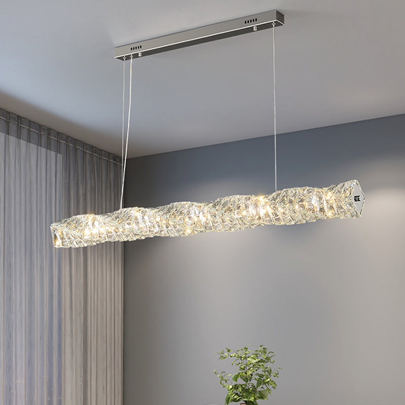 Single Modernism Chrome/Golden Ceiling Light LED Crystal Kitchen Island Lighting for Foyer