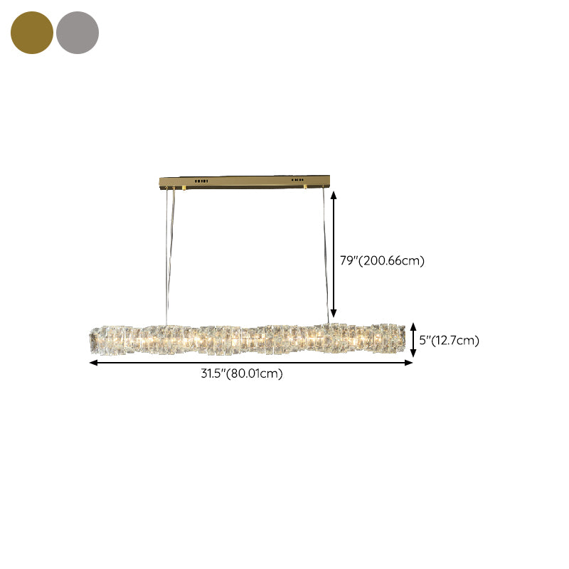 Single Modernism Chrome/Golden Ceiling Light LED Crystal Kitchen Island Lighting for Foyer