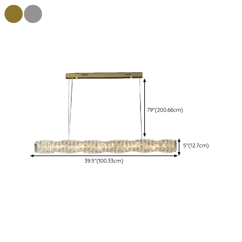 Single Modernism Chrome/Golden Ceiling Light LED Crystal Kitchen Island Lighting for Foyer