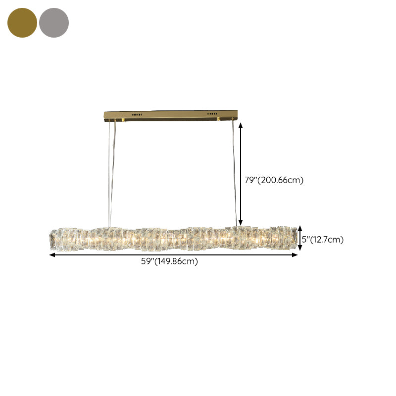 Single Modernism Chrome/Golden Ceiling Light LED Crystal Kitchen Island Lighting for Foyer