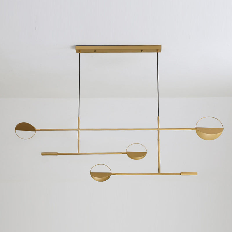 4-Light Golden/Black Island Lighting Modern Unique LED Ceiling Light for Dining Room
