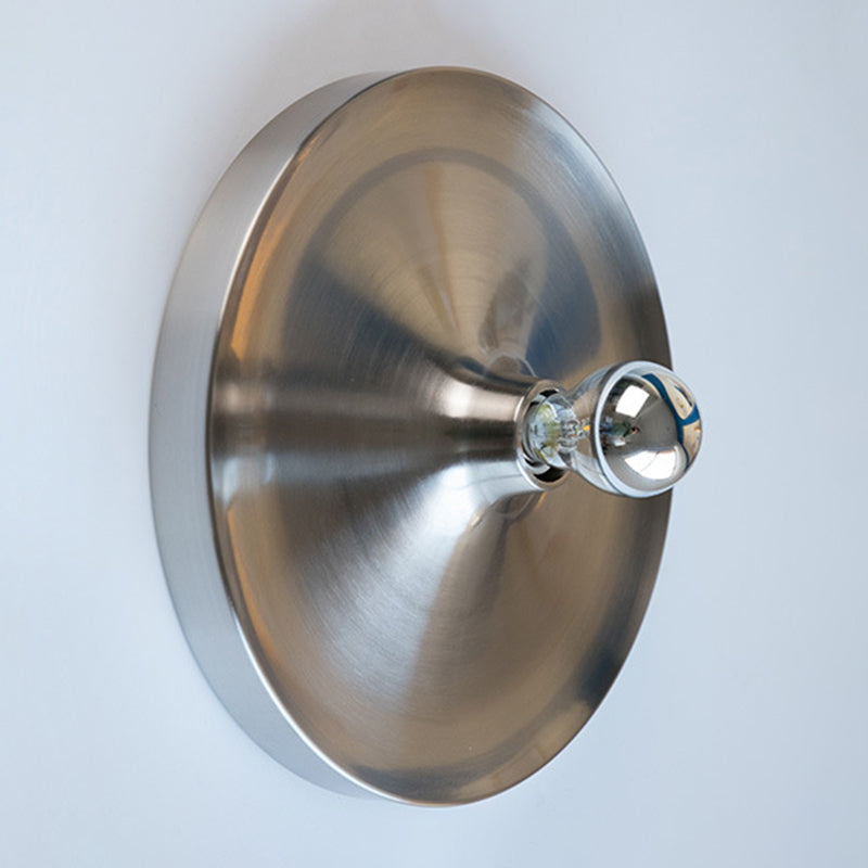 Metal Round Wall Sconce Single Light Contemporary Wall Light in Chrome / White / Orange