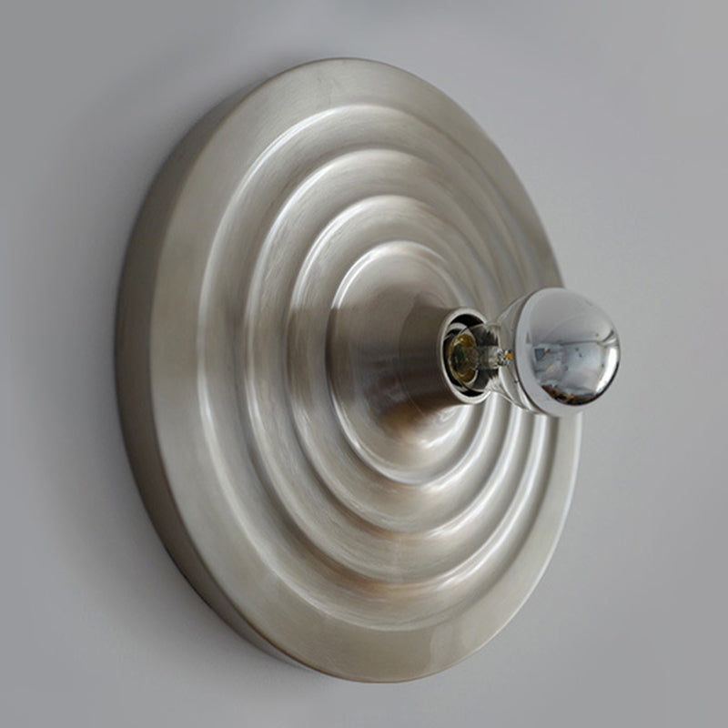 Metal Round Wall Sconce Single Light Contemporary Wall Light in Chrome / White / Orange