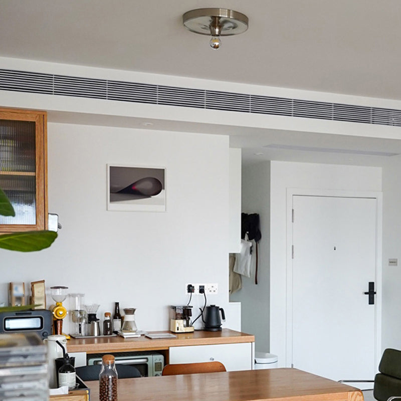 Metal Round Wall Sconce Single Light Contemporary Wall Light in Chrome / White / Orange