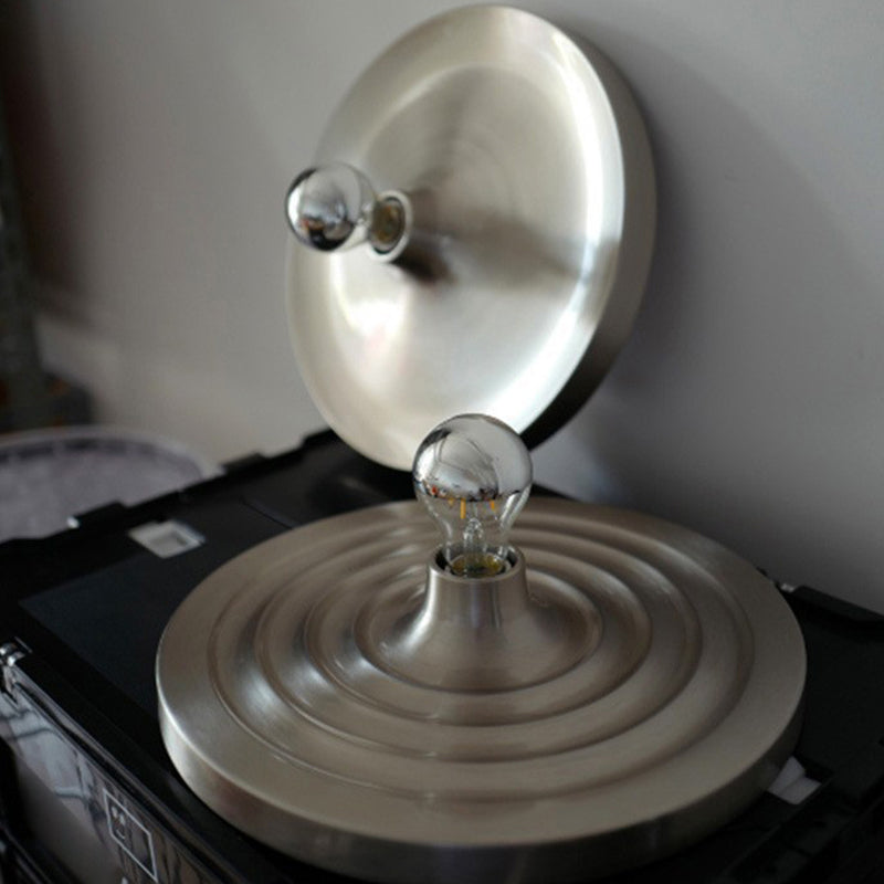 Metal Round Wall Sconce Single Light Contemporary Wall Light in Chrome / White / Orange