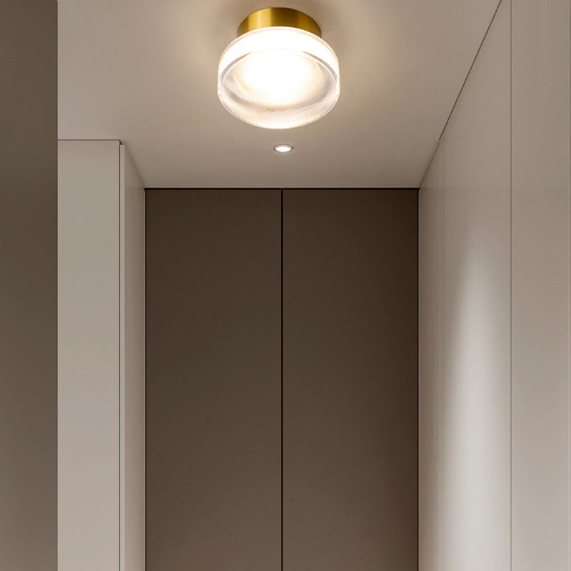 Round LED Wall Sconce in Black / Gold Aluminum and Acrylic Wall Lamp