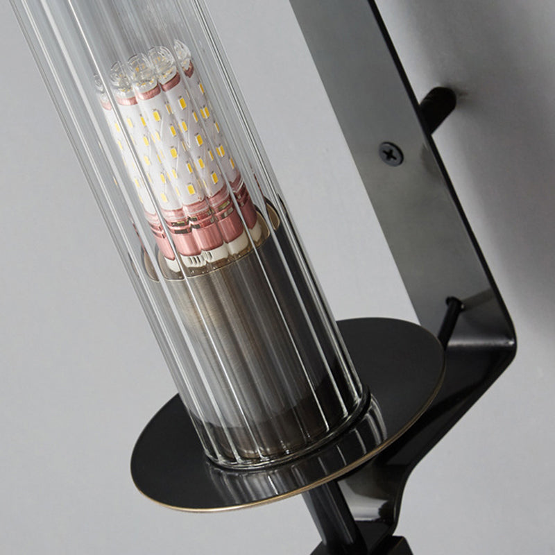 Geometric Wall Lighting Simplicity Metal 1 Light Rustic Wall Sconces in Black