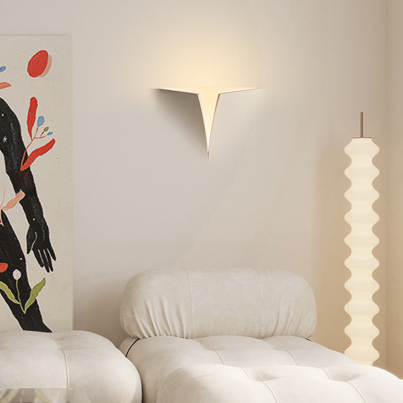 Contemporary Geometric Shape Wall Lamp Plaster Shade Wall Lighting for Living Room
