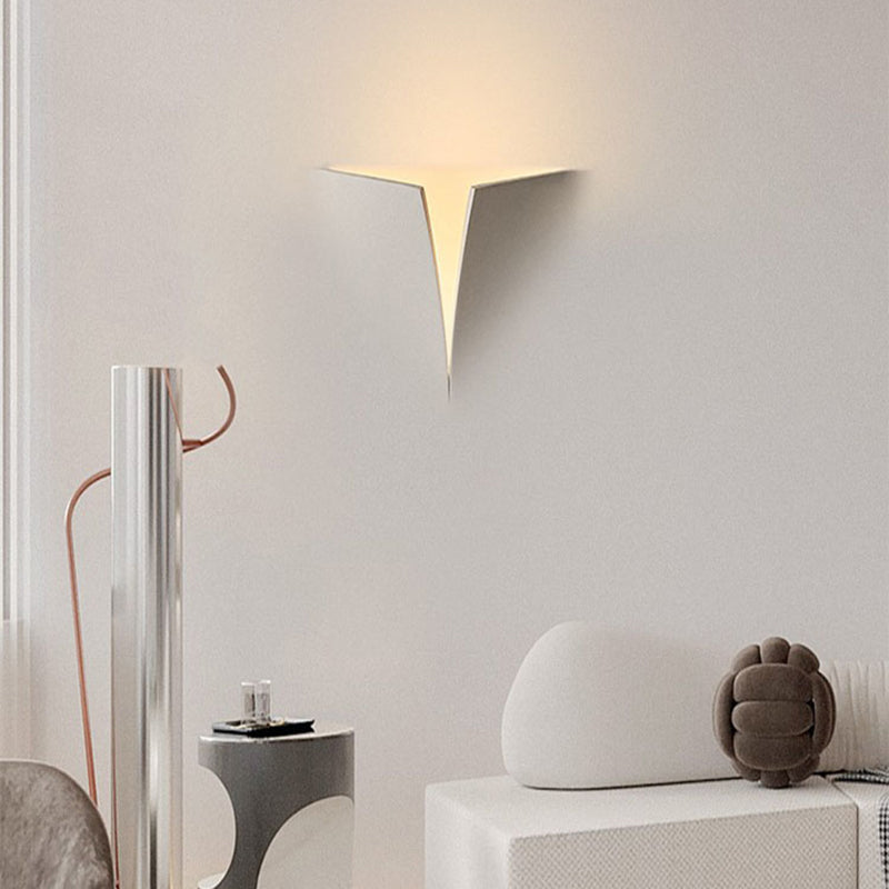 Contemporary Geometric Shape Wall Lamp Plaster Shade Wall Lighting for Living Room