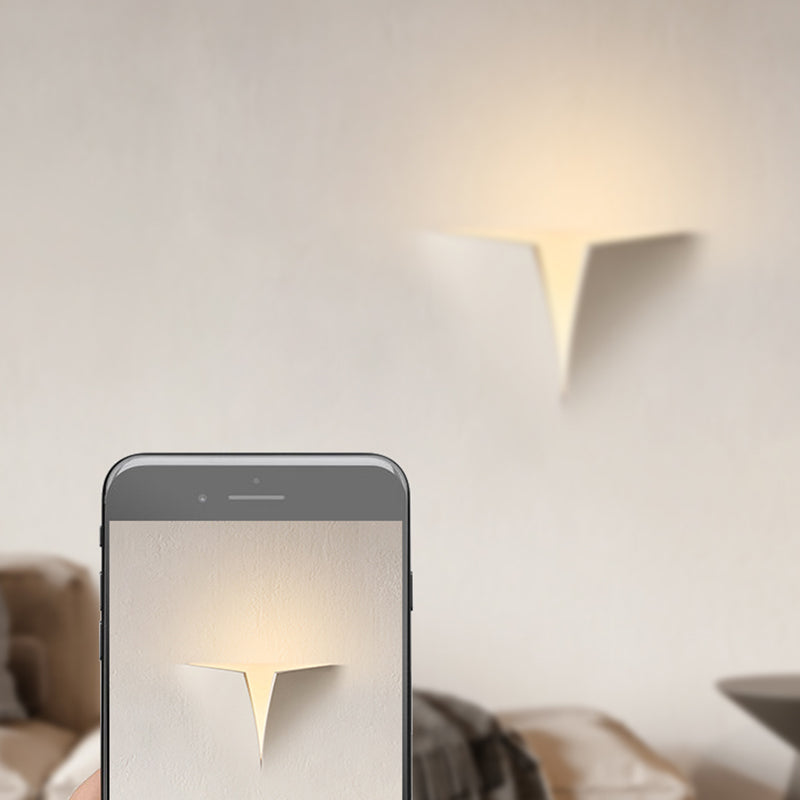 Contemporary Geometric Shape Wall Lamp Plaster Shade Wall Lighting for Living Room