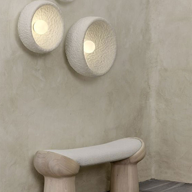 Modern Circular Wall Light Sconces Resin 1 Light Wall Lighting Fixtures
