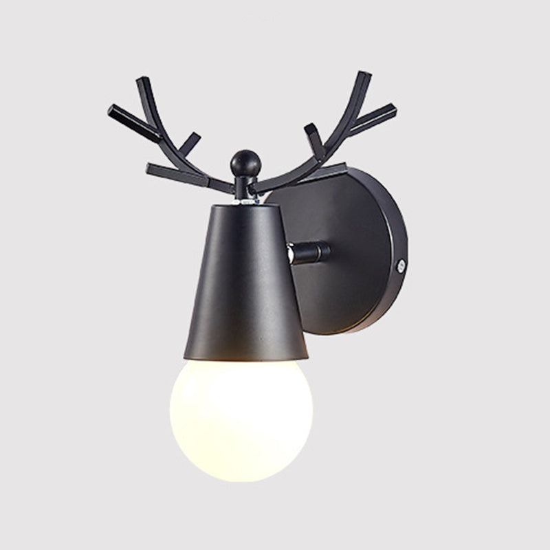 Nordic Style Vanity Light Antler Shape Vanity Lamp with Glass Shade for Shower Room