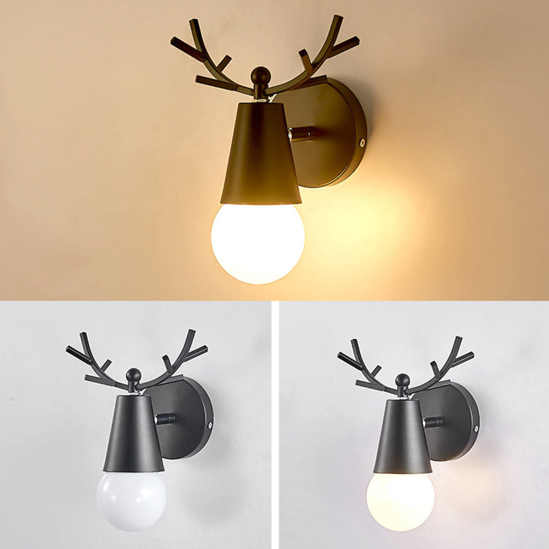 Nordic Style Vanity Light Antler Shape Vanity Lamp with Glass Shade for Shower Room