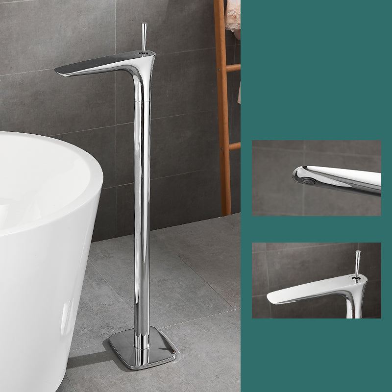 Floor Mount Bathroom Faucet Solid Color Low Arc Freestanding Tub Faucet