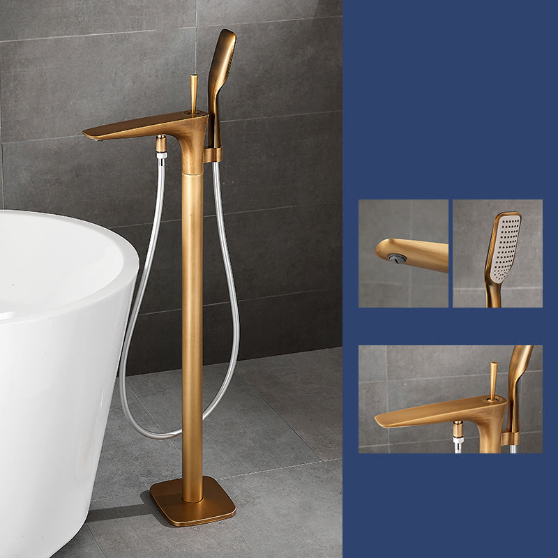 Floor Mount Bathroom Faucet Solid Color Low Arc Freestanding Tub Faucet