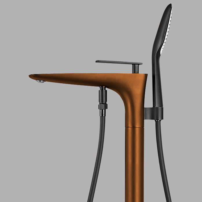 Floor Mount Bathroom Faucet Solid Color Low Arc Freestanding Tub Faucet