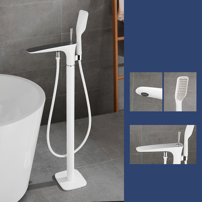 Floor Mount Bathroom Faucet Solid Color Low Arc Freestanding Tub Faucet