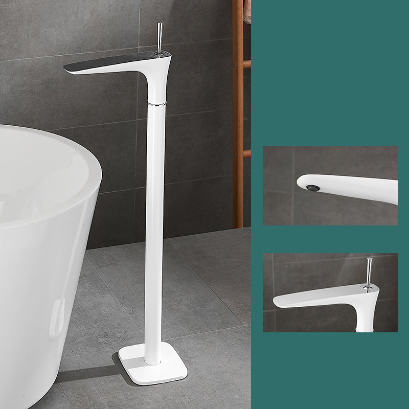 Floor Mount Bathroom Faucet Solid Color Low Arc Freestanding Tub Faucet