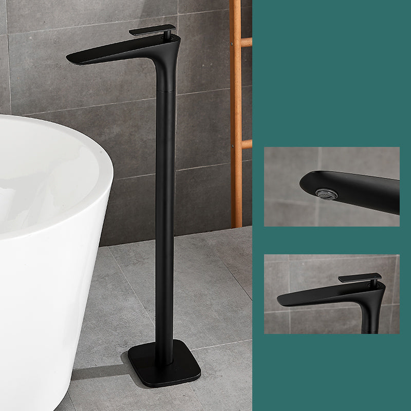 Floor Mount Bathroom Faucet Solid Color Low Arc Freestanding Tub Faucet