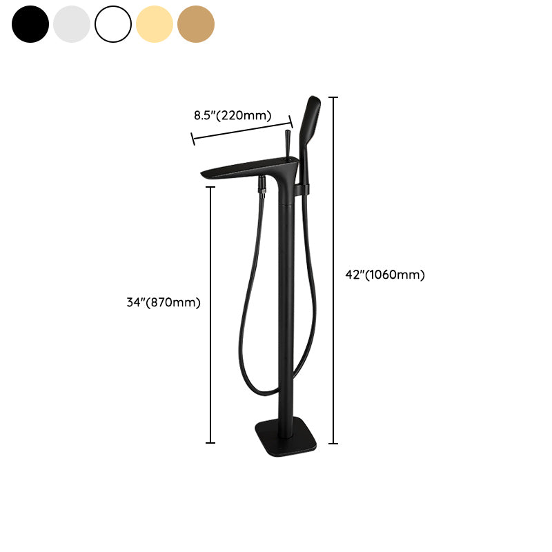 Floor Mount Bathroom Faucet Solid Color Low Arc Freestanding Tub Faucet